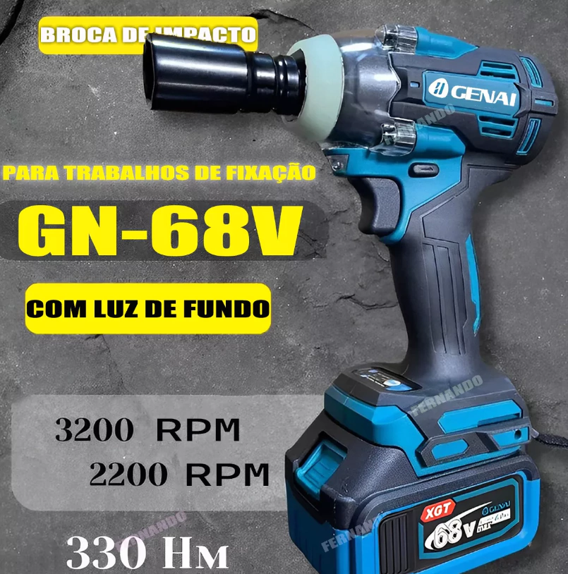 Kit Furadeira 4 em 1 GENAI 68V